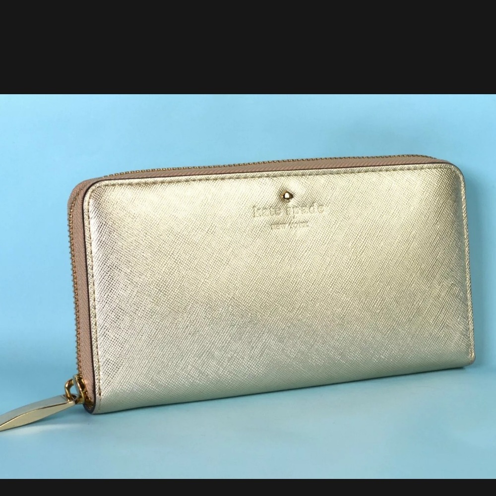 Kate Spade Gold Zip Around Wallet